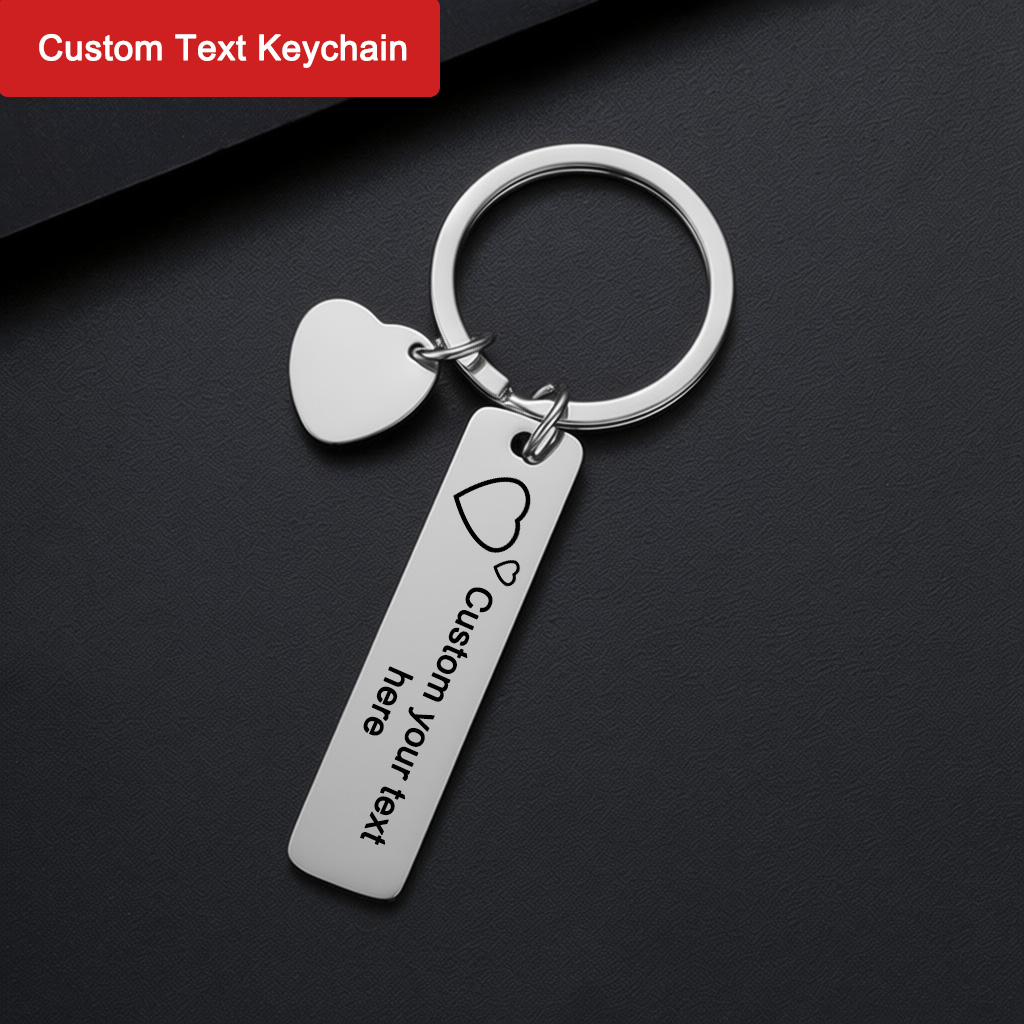 Industrial Laser Marker - Llavero Personalizado con Texto, Anillo de