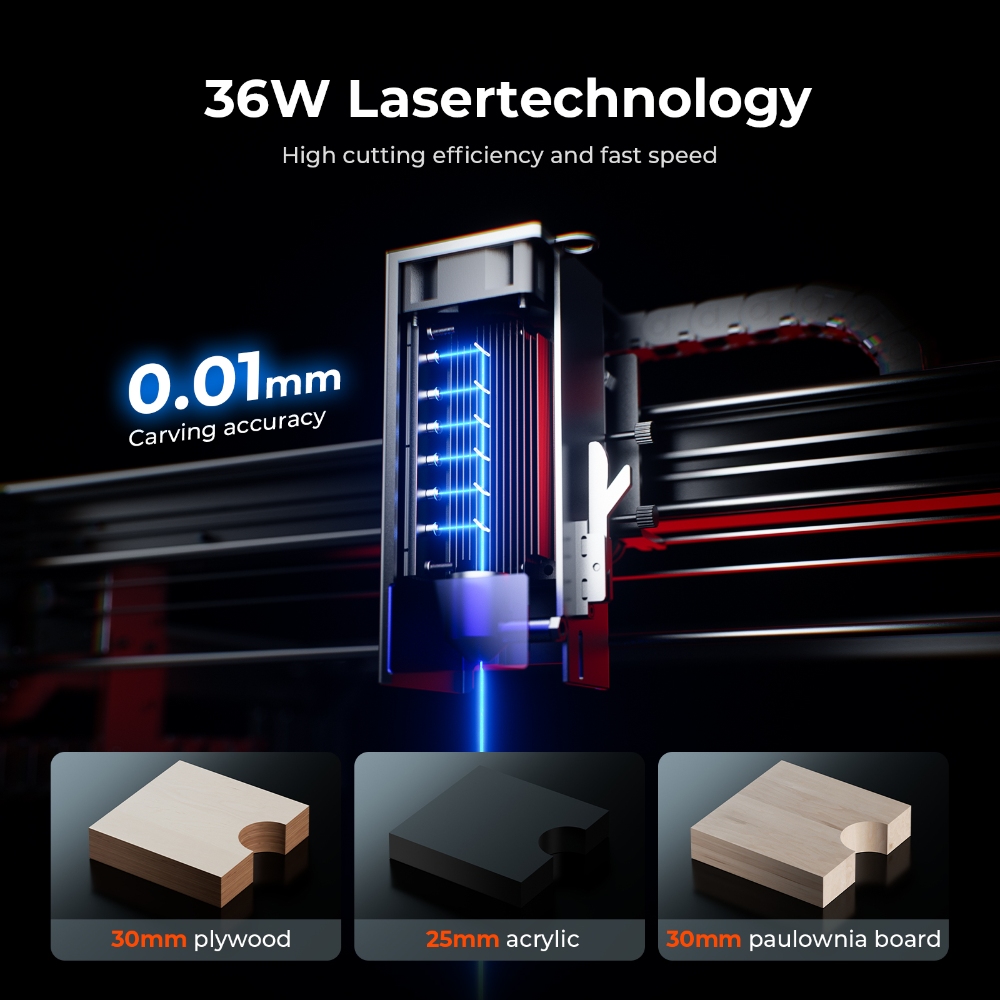 Industrial Blue Laser - Máquina de Grabado Láser ACMER 36W/48W