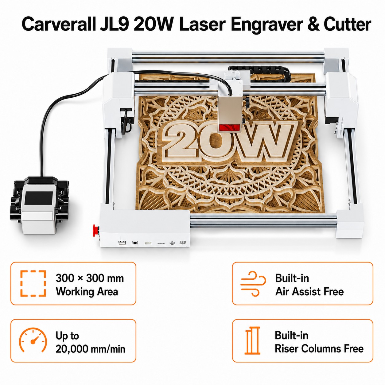 Industrial Laser Technology - Carverall JL9 20W Cortadora Grabadora Láser,